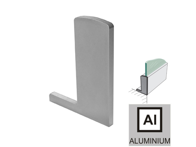 Base Channel End Plate 125x46 AL/INOX effect/Satin